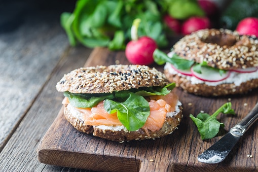 Radish bagel