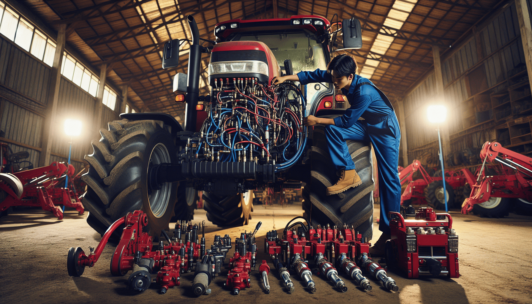 Testing hydraulic system of a tractor