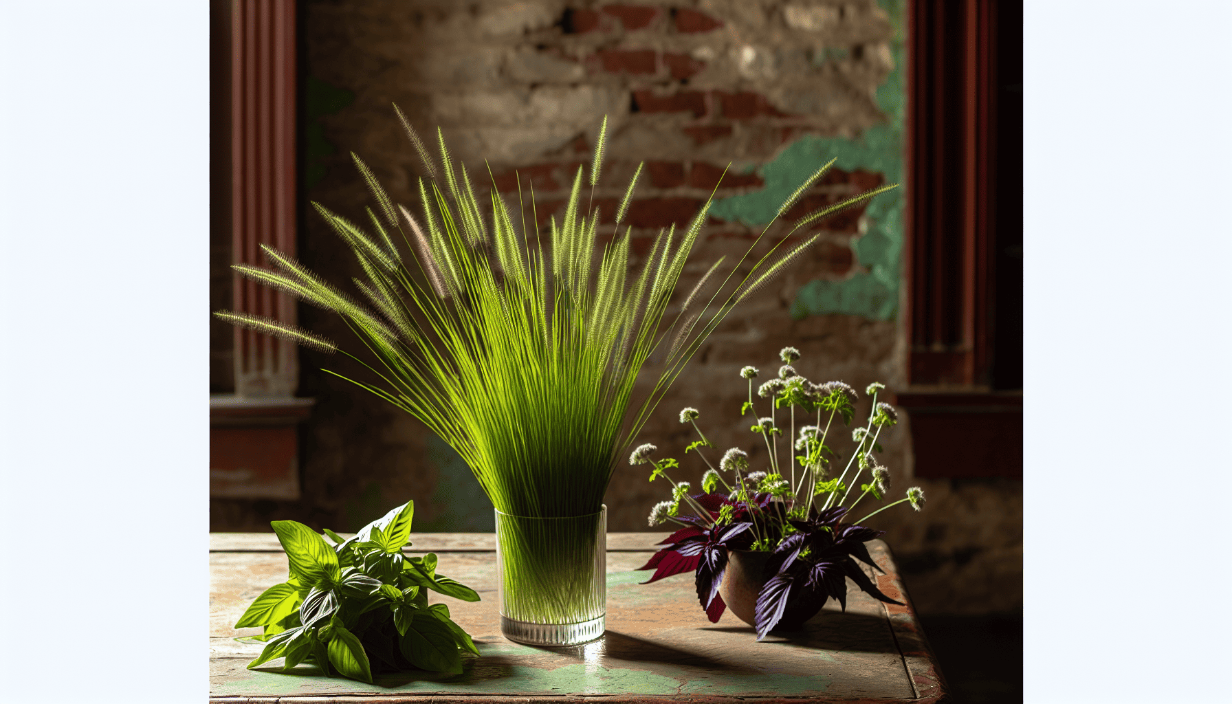 Citronella grass in a decorative centerpiece