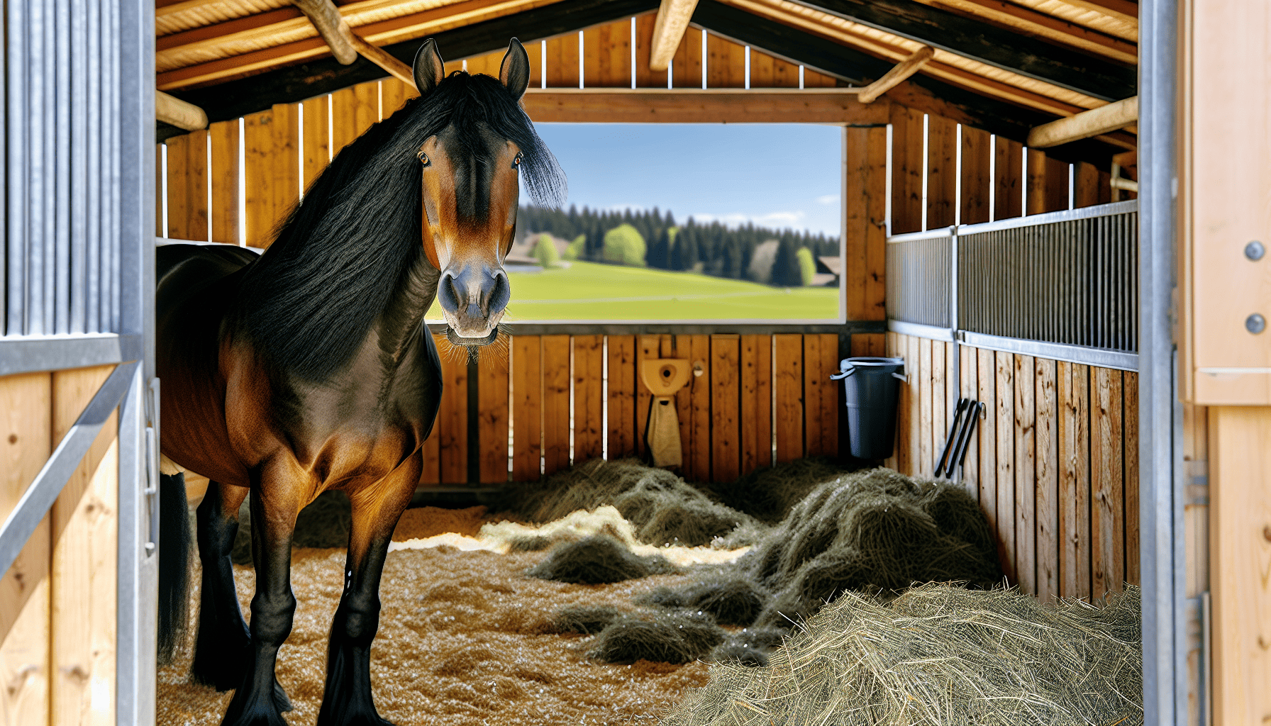 Horse in a well-maintained stable