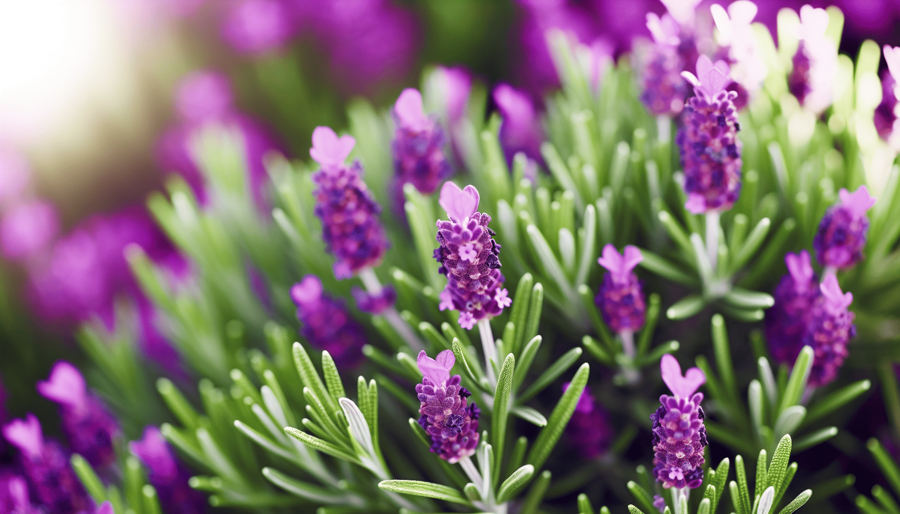 Lavender plant with vibrant purple flowers