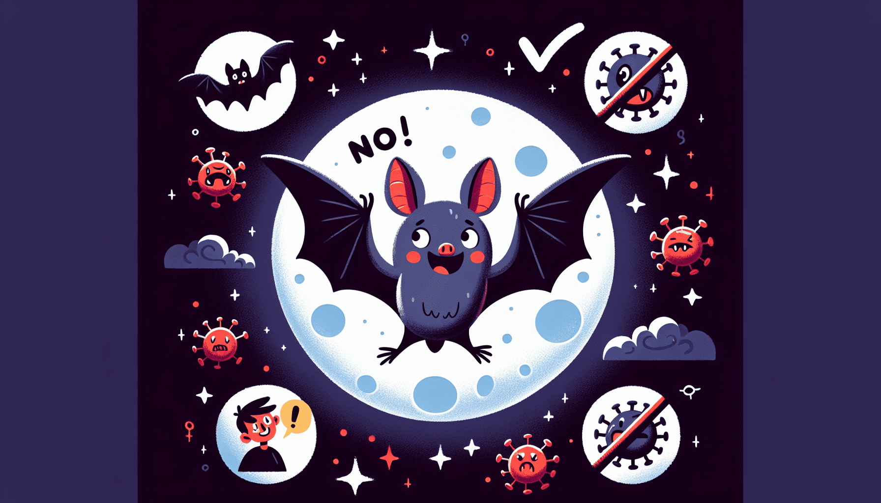 Illustration debunking common bat myths and misconceptions