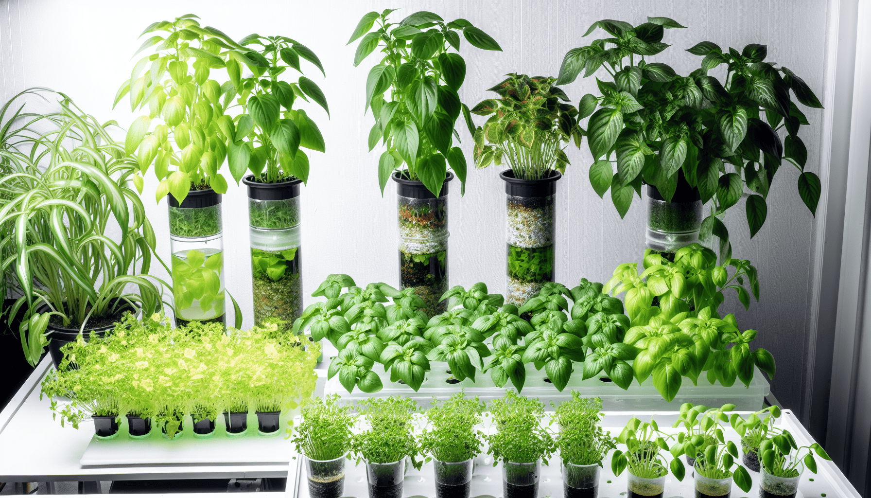 Hydroponic houseplants in a soilless environment