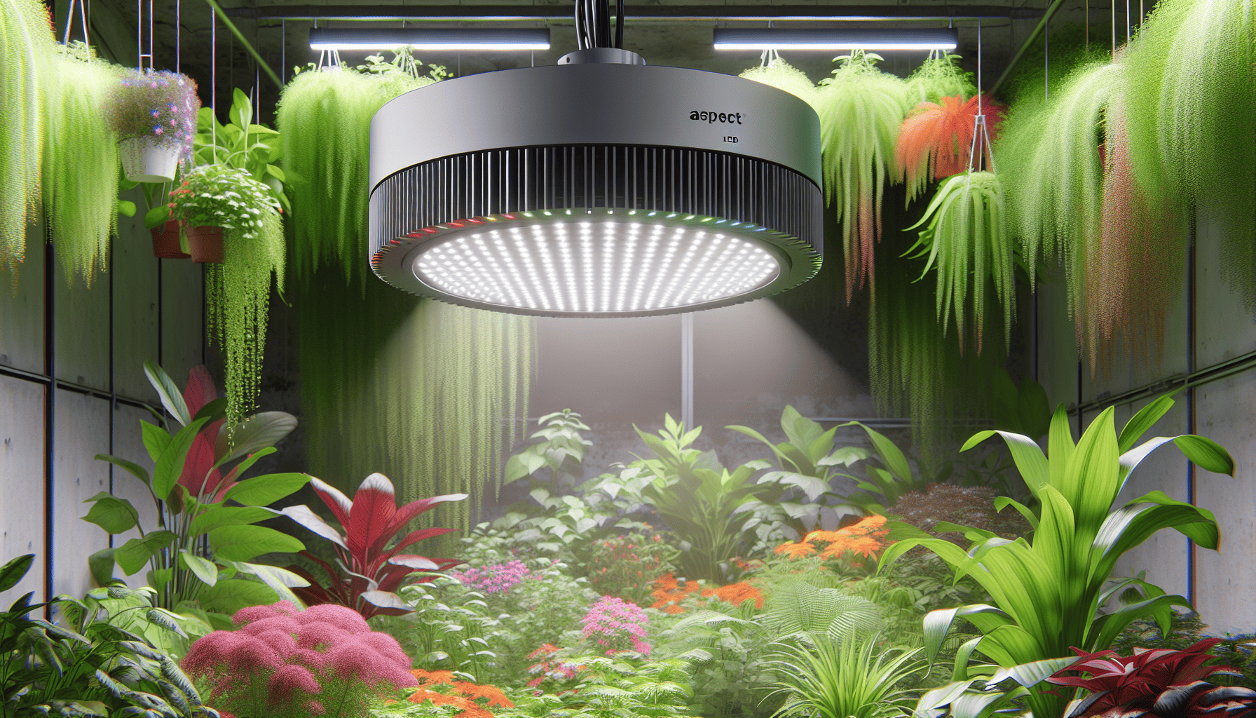 Aspect Hanging Grow Light promoting healthy plant growth with full spectrum LED light