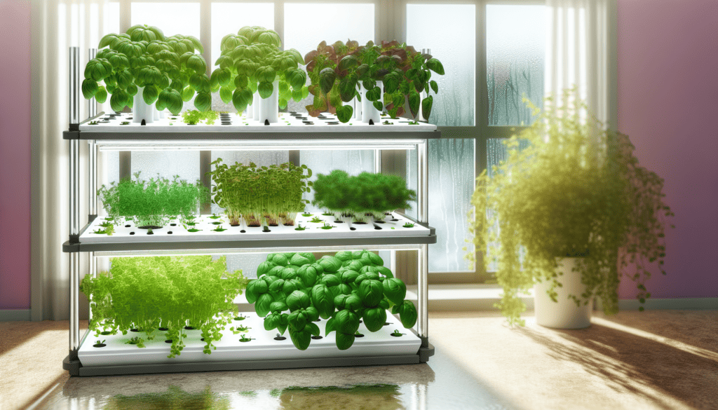 Hydroponically grown herbs and leafy greens