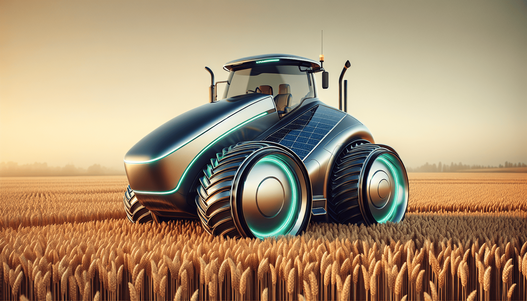 Illustration of futuristic tractor technology