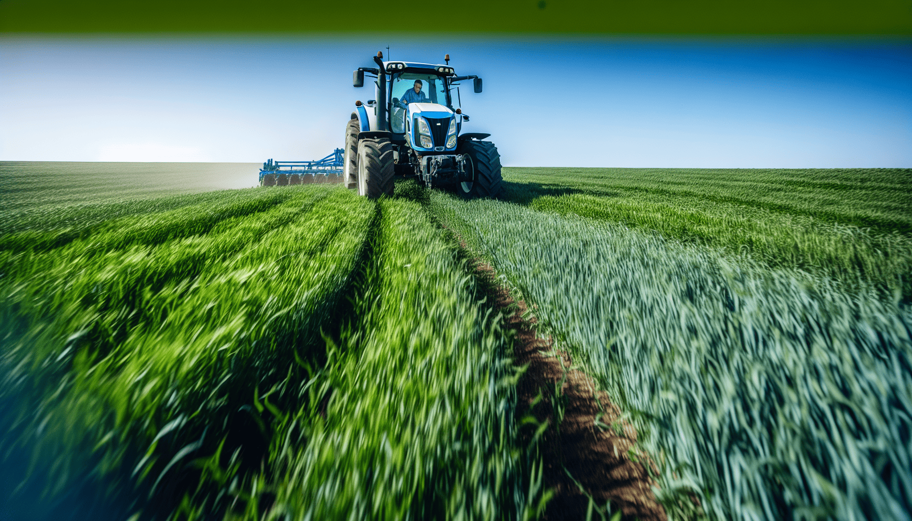 Modern agricultural machinery working in the field