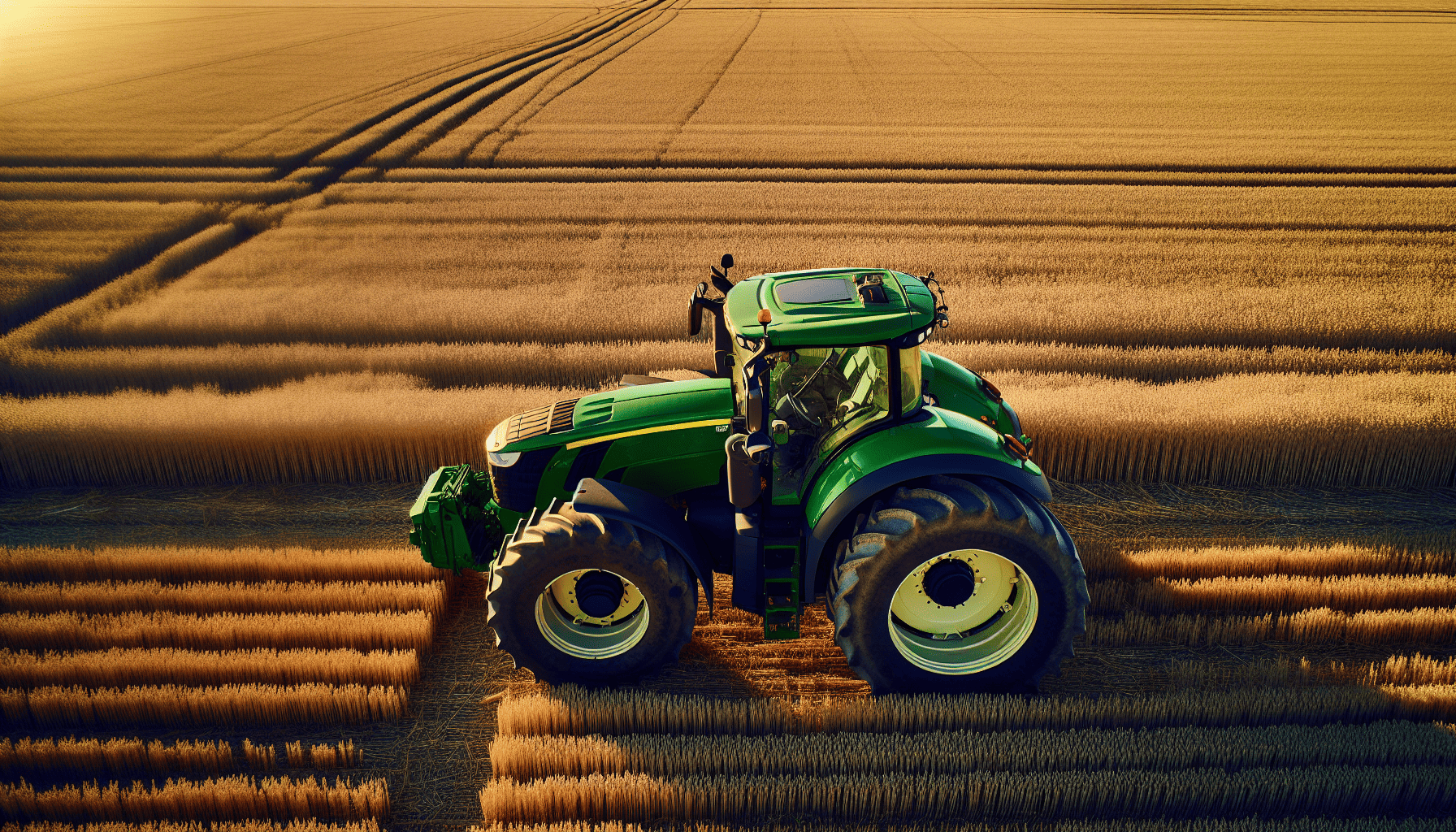 A well-maintained tractor in a farm field
