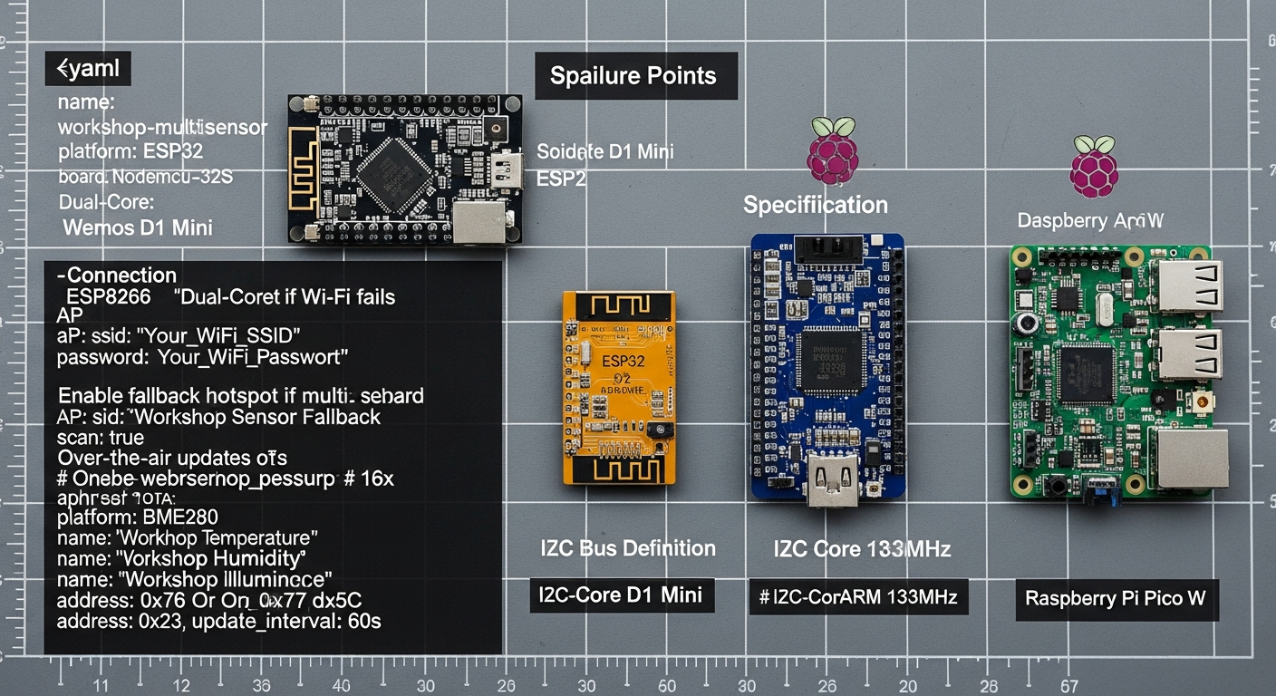 A clean Home Assistant dashboard on a tablet. It shows several history graphs and gauges for 'Workshop Temperature,' 'Workshop Humidity,' and 'Workshop Illuminance,' all displaying steady, reliable data. - 