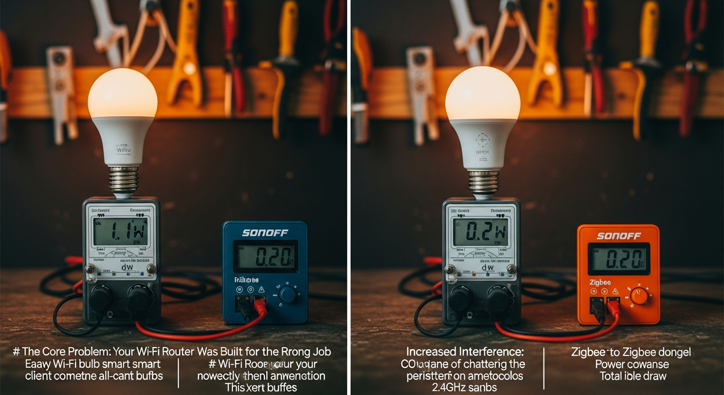 A clean screenshot of the Home Assistant dashboard. The ZHA integration page is visible, showing a list of paired devices: 